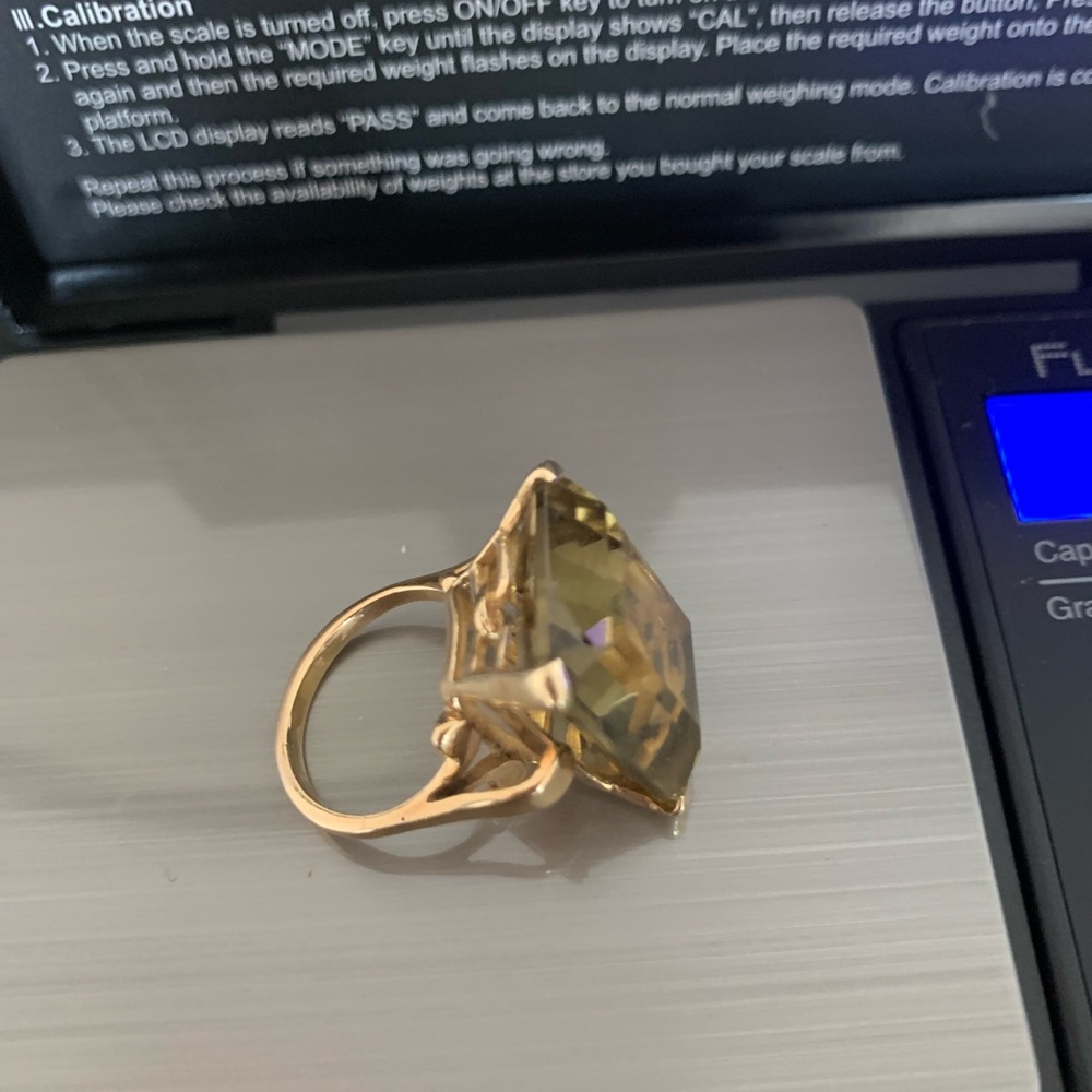 30 k citrine 14k gold ring
